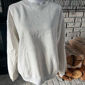 Fabletics Light Gray Crewneck Sweater